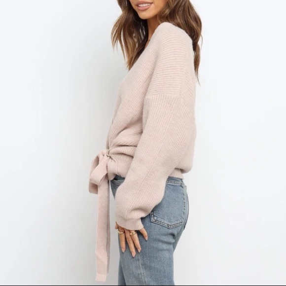 Dusty Pink Wrap Cardigan - Picture 3 of 6